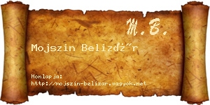 Mojszin Belizár névjegykártya